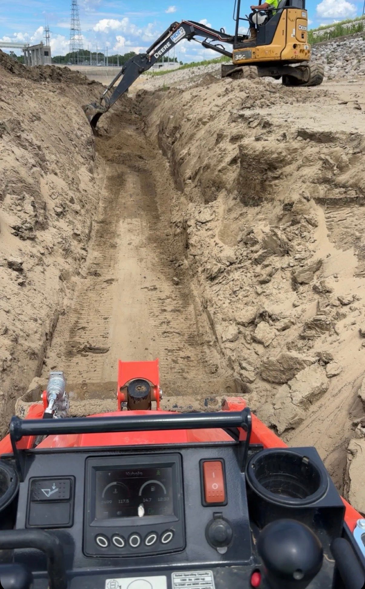 Excavator on a job site
